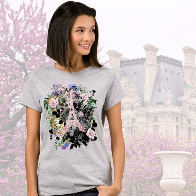 Camiseta Colagem em Torre Eiffel Blush (Criador carregado)