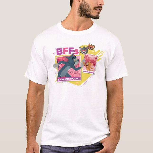 Camiseta Colagem Emoji de Foto do Tom & Jerry BFF (Frente)