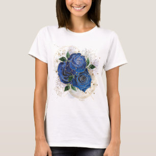Camiseta Colagem entre raparigas - azul da meia-noite 