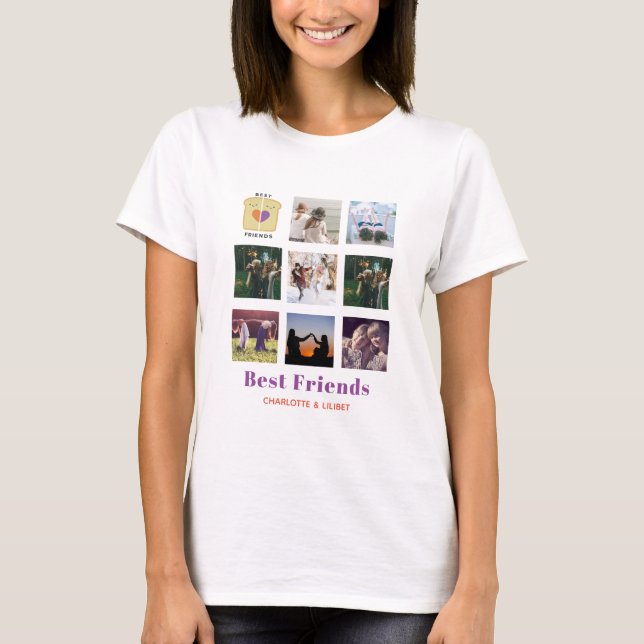 Camiseta Colagem Fotográfica BFF Gift Peanutmanteiga Jelly  (Frente)
