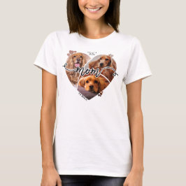 Camiseta Colagem Fotográfica Personalizada em Forma Cardíac