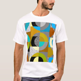 Camiseta Colagem geométrica: círculos, padrão de colheita.