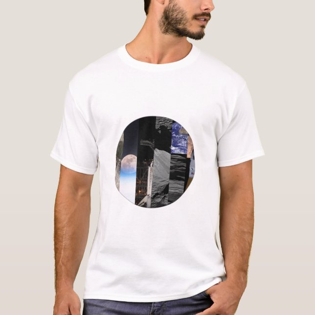 Camiseta Colagem Lunar - Mosaico da Lua (Frente)