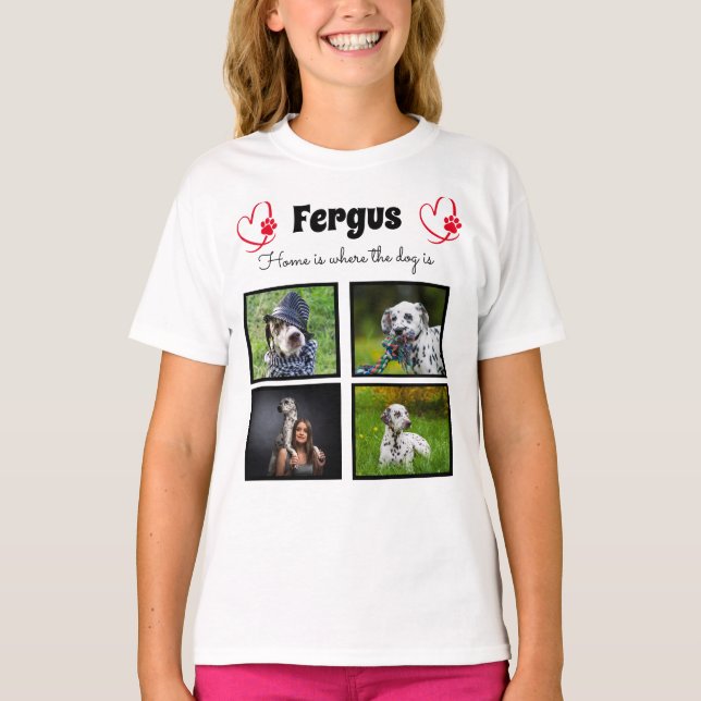 Camiseta Colagem - memória personalizada de fotos de cães p (Frente)