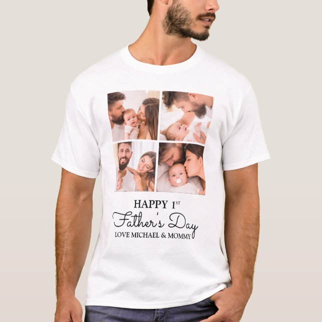 Camiseta Colagem moderna e bonita feliz primeiro Dia de os  (Frente)