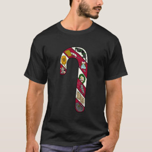 Camiseta Colagem Natalina de Gato com Bengala de Doces Dive