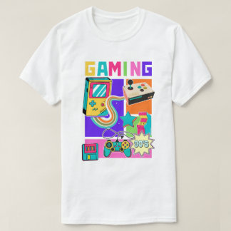 Camiseta Colagem Neon de Jogos Retrô dos Anos 90
