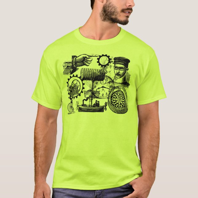 Camiseta colagem número 1 do steampunk (Frente)