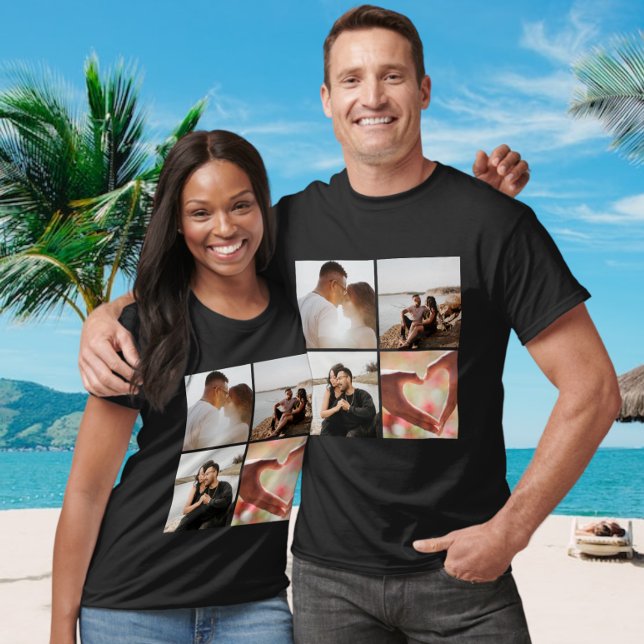 Camiseta Colagem Personalizada de 5 Fotos Personalizada (Criador carregado)
