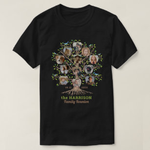 Camiseta Colagem Personalizada De Fotos Da Árvore De Reuniã