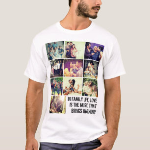 Camiseta Colagem personalizada de fotos da família