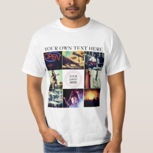 Camiseta Colagem personalizada de fotos e logotipo