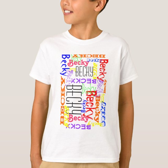 Camiseta Colagem Personalizada de Nome Personalizado Colori (Frente)