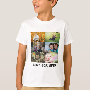 Camiseta Colagem Personalizada do Melhor Filho Ever 6 Fotog