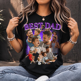 Camiseta Colagem Personalizada Melhor Pai do Mundo Estilo B