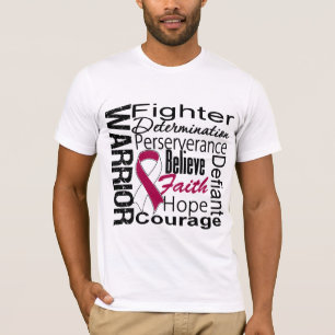Camiseta Colagem principal do guerreiro do cancer do