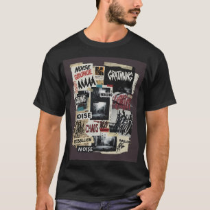 Camiseta Colagem Retro Estética Grunge Roupas de Rua Vintag