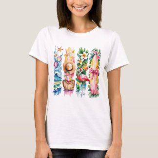 Camiseta Colagem Torna das Víblias de Verão - Praia de Aqua