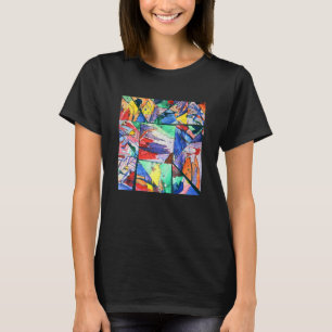 Camiseta Colagem Triangular Pintada Brilhante e Colorida Ab