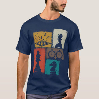 Camiseta Colagem Vintage Xadrez Jogador Grande Mestre Tabul