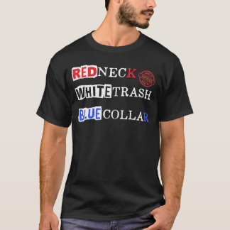 Camiseta Colar Azul de Lixo Branco do Pescoço Vermelho: Ame