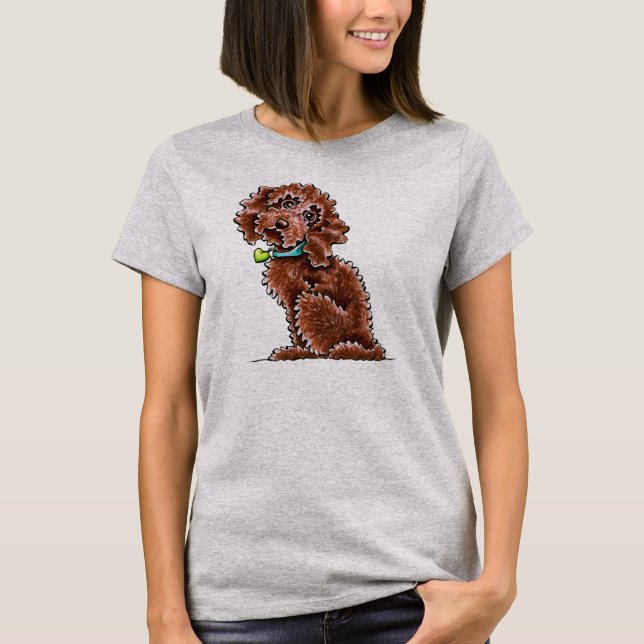 Camiseta Colar Cardíaca Cockapoo Chocolate (Frente)