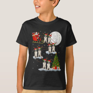 Camiseta Colar Collie Feminino Cachorro Papai Noel Trenó Vo