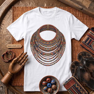 Camiseta Colar de Contas Africano Tribal
