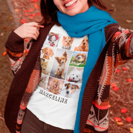 Camiseta Colar de Fotos Personalizado de 11 Fotos de Animai