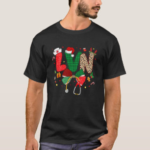 Camiseta Colar de Natal LVN Coquette Stethoscope Enfermagem