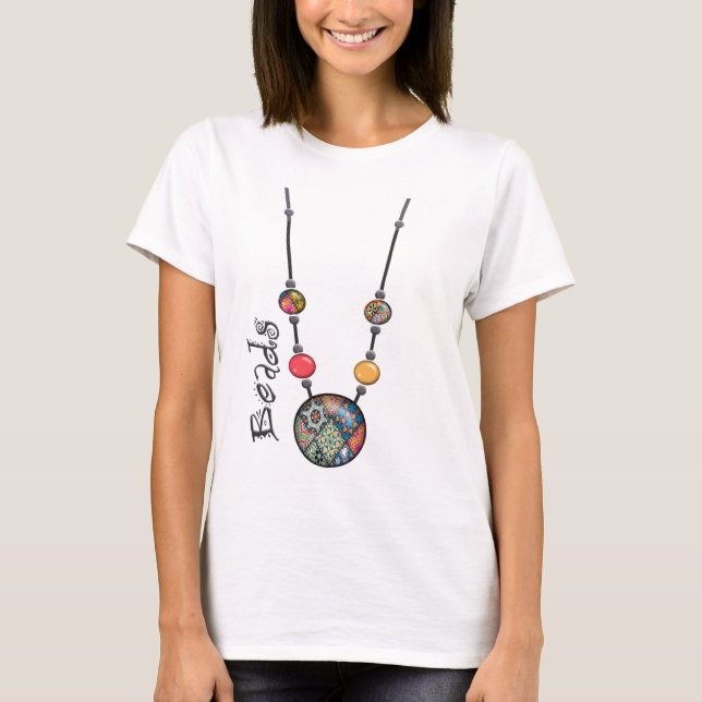 Camiseta Colar enorme 2 multicoloridos    do grânulo (Frente)