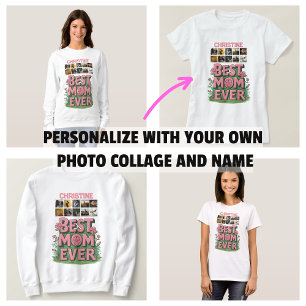 Camiseta Colar Floral Rosa Tendência 10 Fotos e Nome