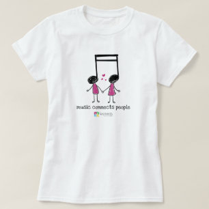 Camiseta Colar Pessoas de Conexões de Música Rosa