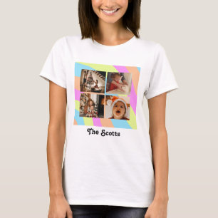 Camiseta Colar texto personalizável do arco-íris e 4 foto