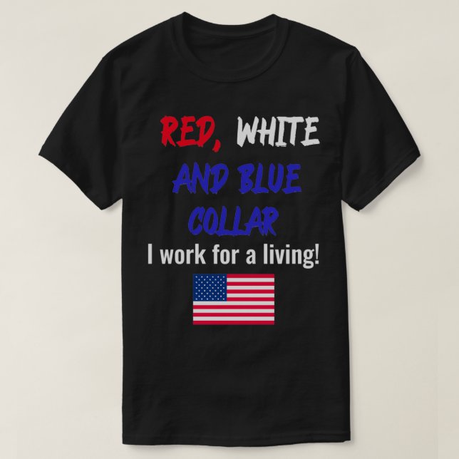 Camiseta Colar Vermelho Branco e Azul (Frente do Design)