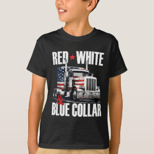 Camiseta Colarinho Vermelho Branco E Azul Patriota Caminhon
