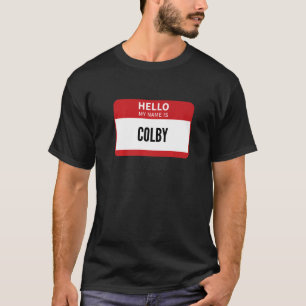 Camiseta Colby Nome de etiqueta Hello Meu Nome É Colby