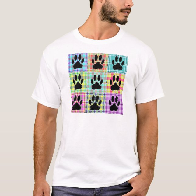 Camiseta Colcha com Padrão de Pata de Cachorro (Frente)