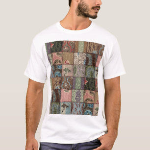 Camiseta Colcha de retalhos, textura 3D.
