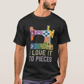 Camiseta Colcha Eu Amo Até Peças Dizeres de Costura Crochê