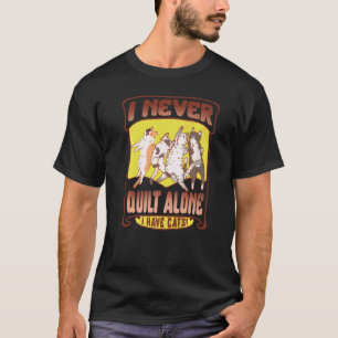 Camiseta Colcha Nunca Colcho Sozinho Tenho Meus Gatos Anima
