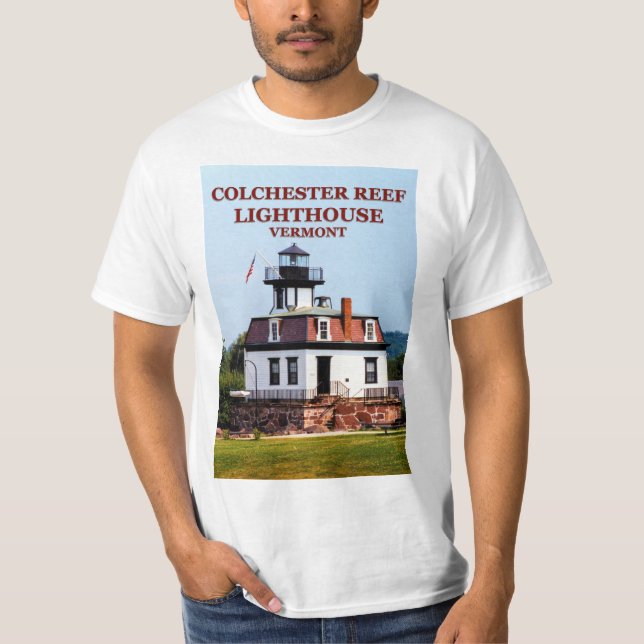 Camiseta Colchester Reef Lighthouse, Vermont T-Shirt (Frente)