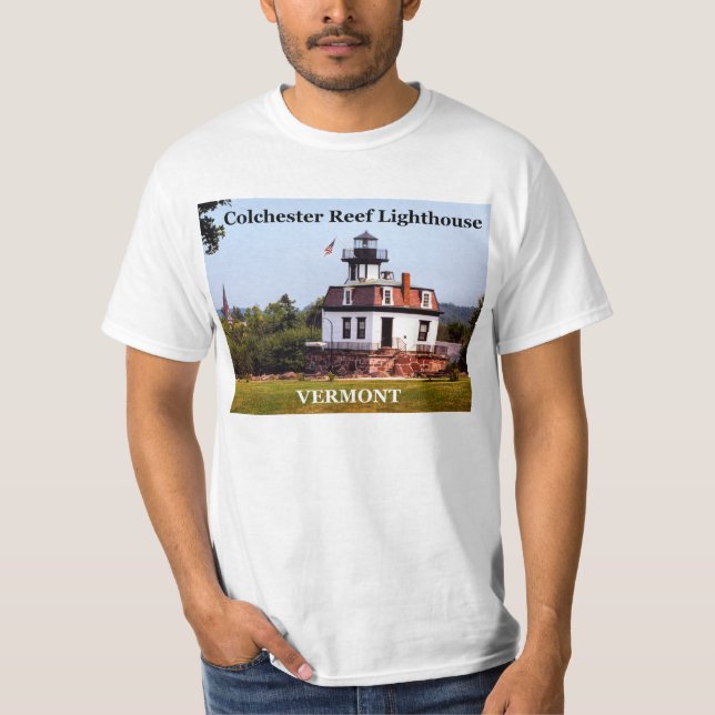 Camiseta Colchester Reef Lighthouse, Vermont T-Shirt (Frente)