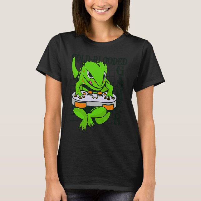 Camiseta cold blooded gamer gecko lizard reptile (Frente)
