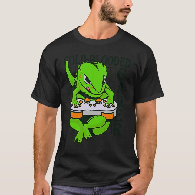 Camiseta cold blooded gamer gecko lizard reptile (Frente)