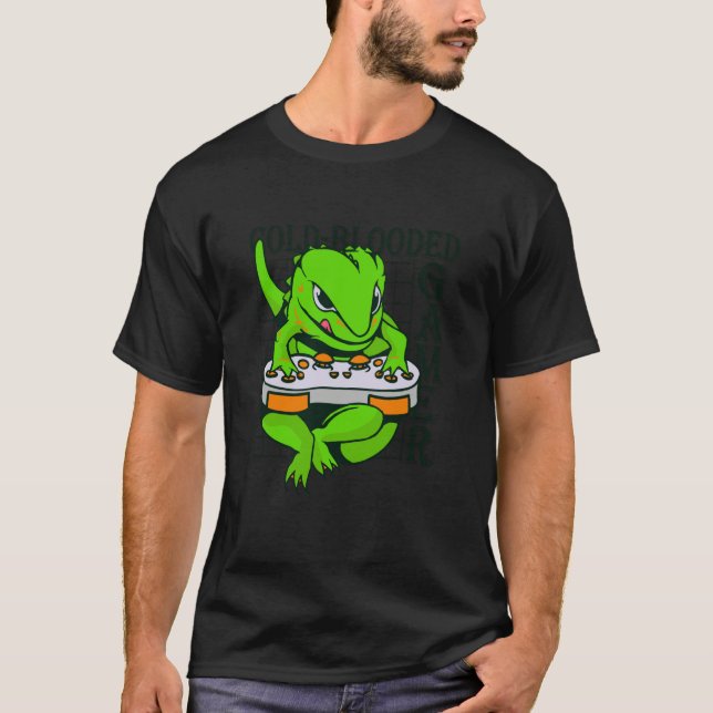 Camiseta cold blooded gamer gecko lizard reptile (Frente)