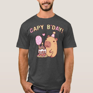 Camiseta Cole Capybara Rainbow Birthday Cake Capy Bday Pun