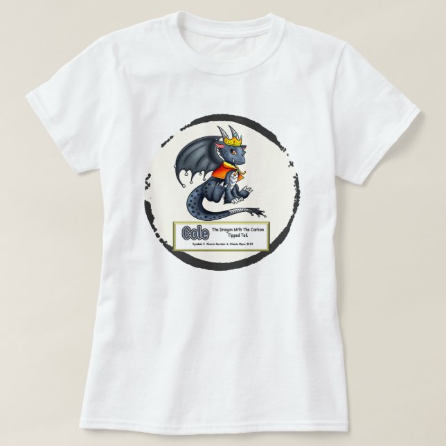 Camiseta Cole O Dragão Elementar De Carbono (Frente do Design)