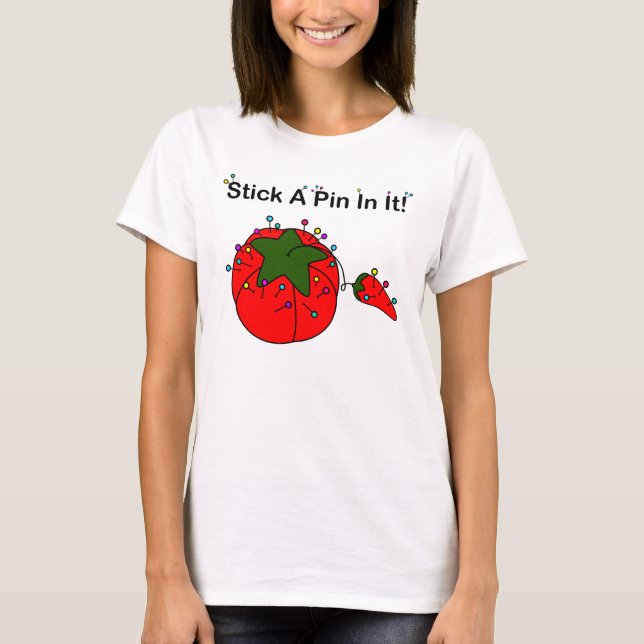 Camiseta Cole um Pin nele! (Tomate Sewing) (Frente)