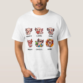 Camiseta Coleção Axolotl T Shirt Emoções de Arte em Pixel